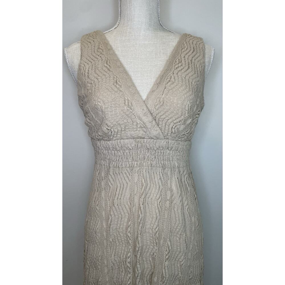 Cottagecore Fairy Coquette Romantic Lace Dress Boho Bridal Prairie Angel Size 4 - Picture 5 of 12